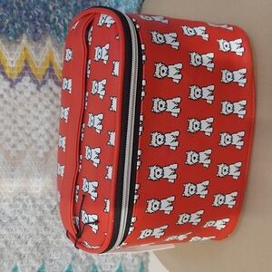 Marc Tetro Travel Bag, NEW! Westy Dog Graphic, Red, Striped Interior